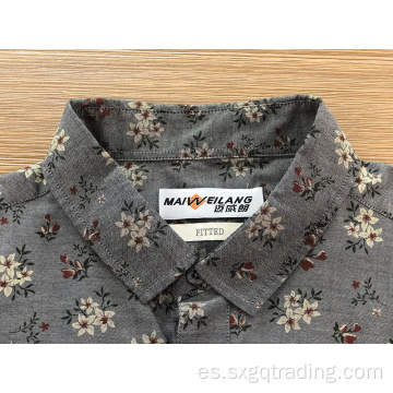 Camisa con estampado de manga larga TC masculina